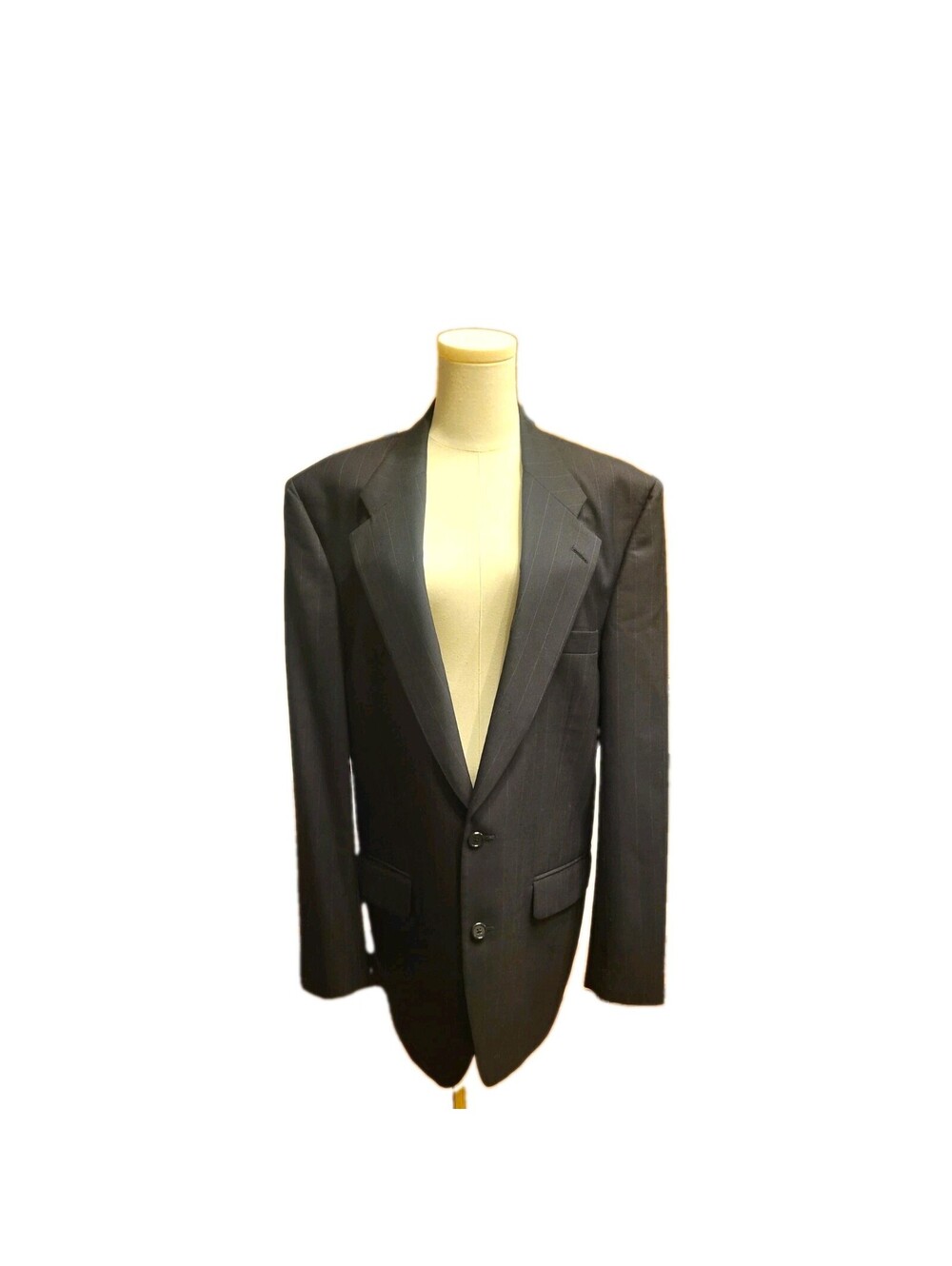 Vintage Burberrys Men's 44R 38W Navy Pinstripe Worsted Jacket Sport Coat Blazer